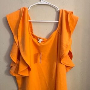 new Orange Ruffle  Top Size 14/16